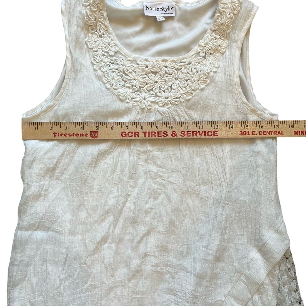Northstyle Tank Top Size Medium White Gauze Layers Lacework Boho Peasant Prairie - Picture 10 of 10